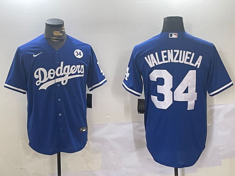 Men Los Angeles Dodgers #34 Valenzuela Blue Game 2024 Nike MLB Jersey style 11203->los angeles dodgers->MLB Jersey